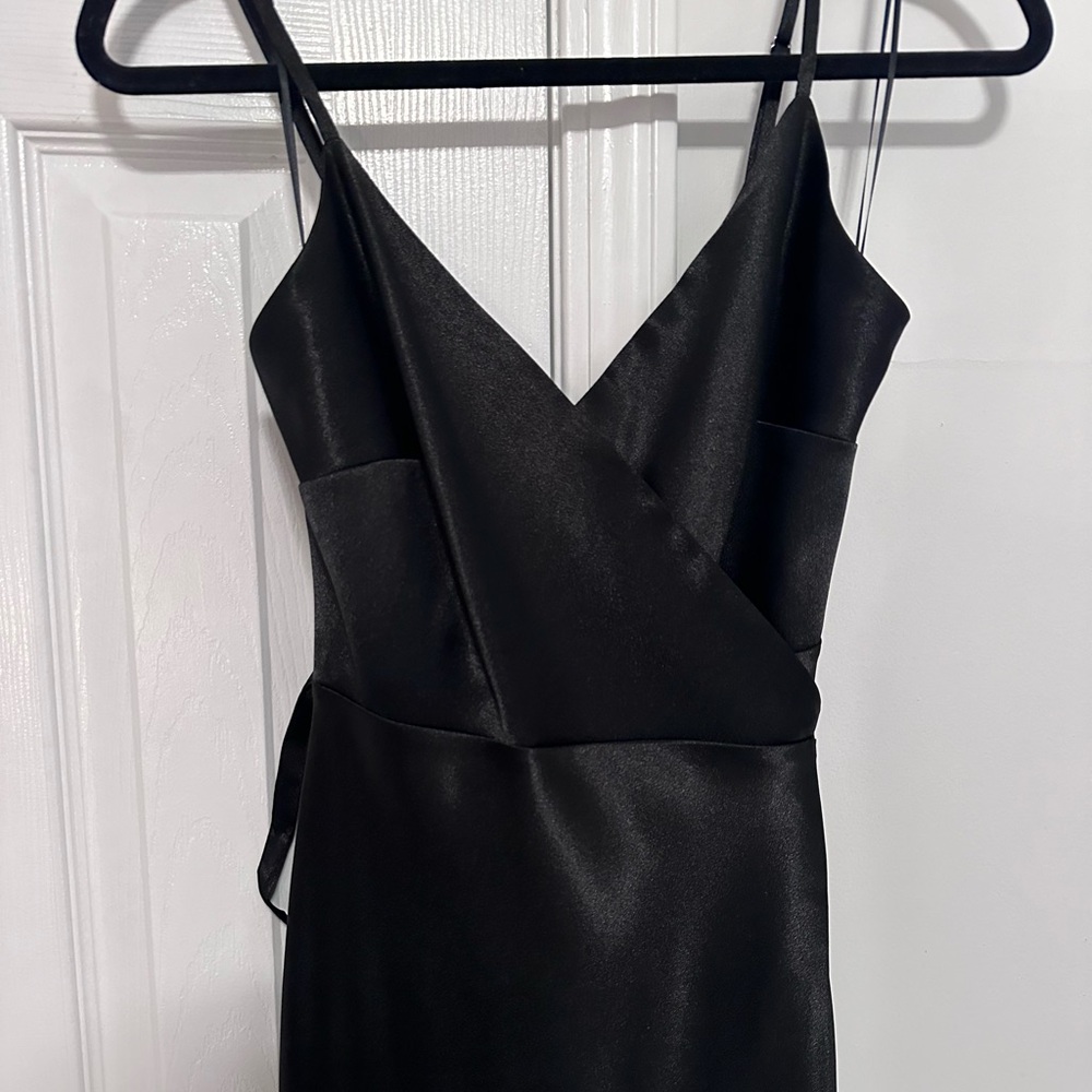 Satin black bridesmaid dress - Picture 3 of 9
